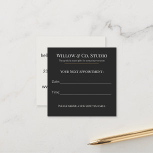 Carte De Rendez-vous Entreprise Moderne Petite et Sombre