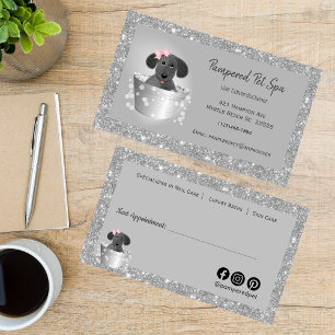 Carte De Rendez-vous Entreprise Parties scintillant de chien de toilett