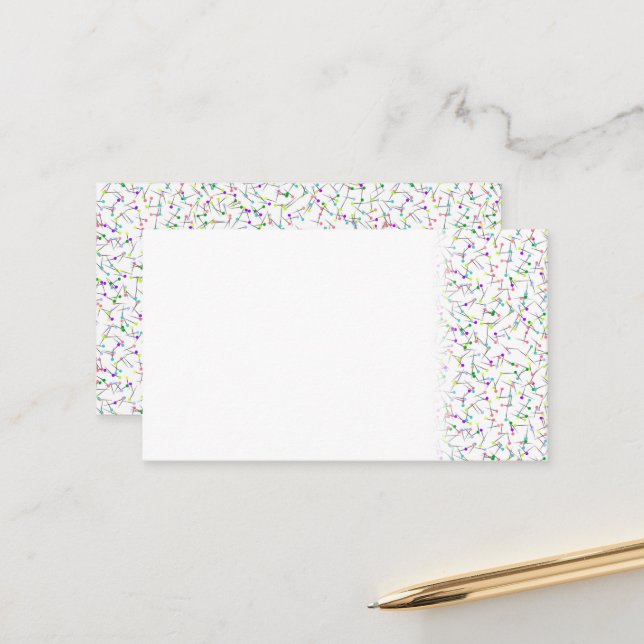 Carte De Rendez-vous Épingles à coudre Blanche Couturière Tailleur (Devant/Arrière en situation)