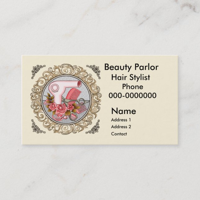 Carte De Rendez-vous Esthéticienne Roses Roses Fancy (Devant)