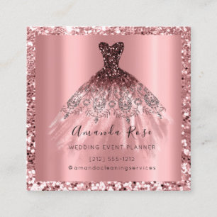 Carte De Rendez-vous Étincelle rose de parties scintillantes d'or