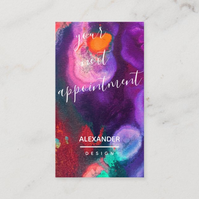 Carte De Rendez-vous Éveil des couleurs | Conception d'expression abstr (Devant)