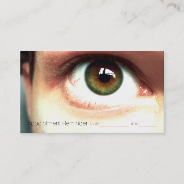Carte De Rendez-vous Examen d'Optometrist.Ophthalmologist.Eye. (Devant)