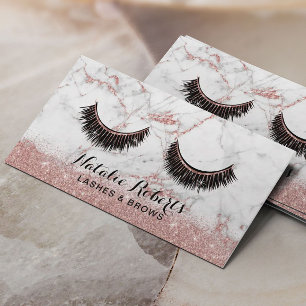 Carte De Rendez-vous Eyelash Extensions Maquillage Artiste Rose Marbre