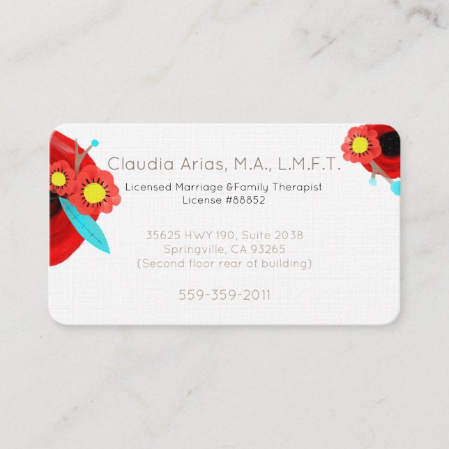 Carte De Rendez-vous Family Therapist Mariage Amour (Devant)