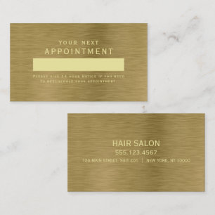 Carte de rendez-vous Faux Gold Metal Texture