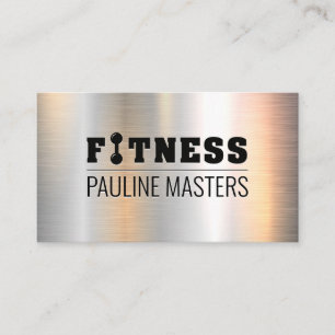 Carte De Rendez-vous Fitness Barbell Formateur personnel Métallique