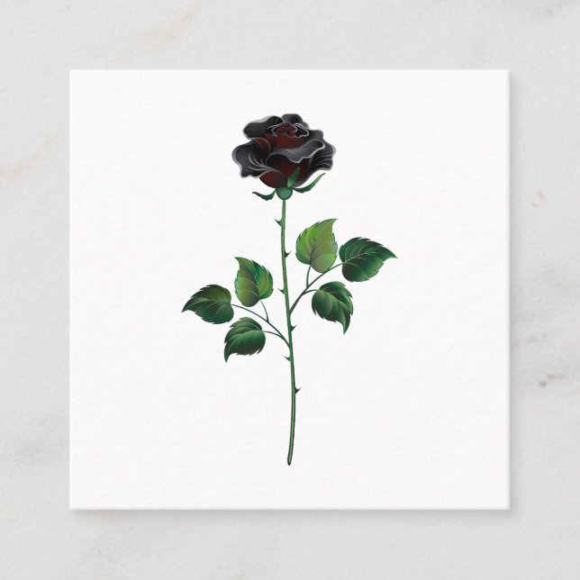 Carte De Rendez-vous Fleur rose noire (Devant)