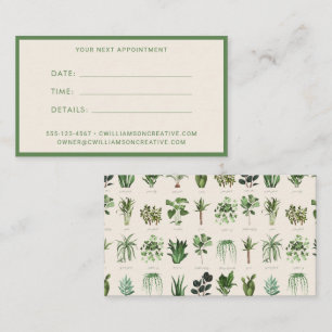 Carte De Rendez-vous Fleuriste botanique de plantes vertes Boho moderne