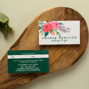 Carte De Rendez-vous Fleurs rouges modernes Fleur Fleur d'aquarelle Ren