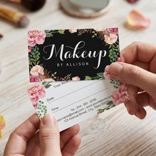 Carte de Rendez-vous Florale de Maquillage de Salo (Créateur téléchargé)