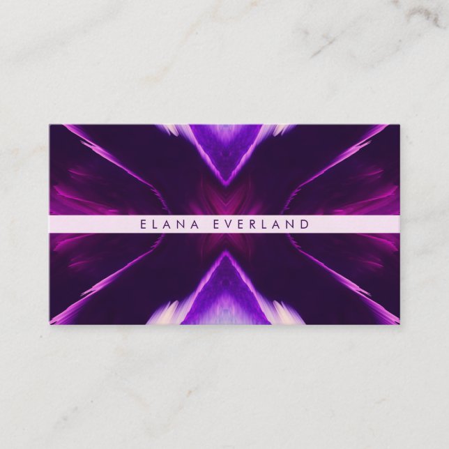 Carte De Rendez-vous Flowing Ink Purple Profile Name Contact (Devant)