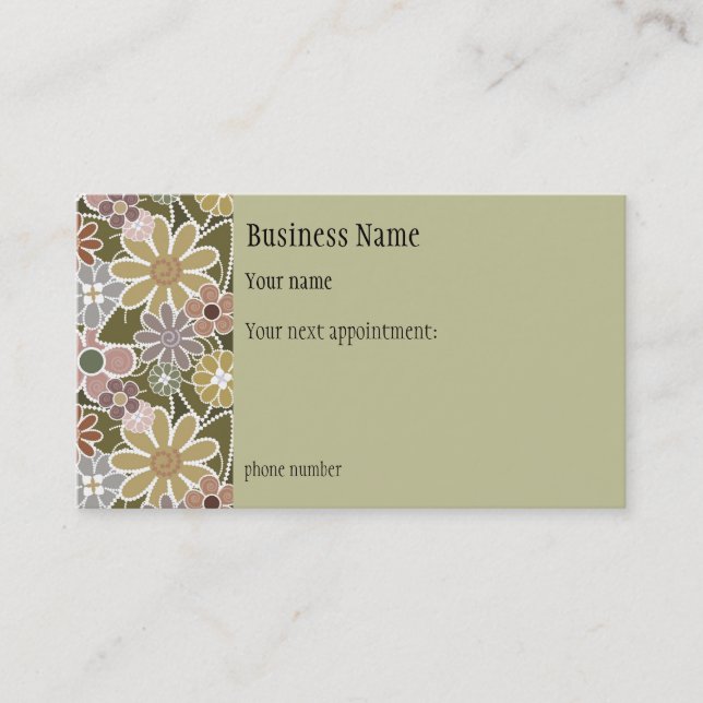 Carte de rendez-vous Fun Florals (Devant)