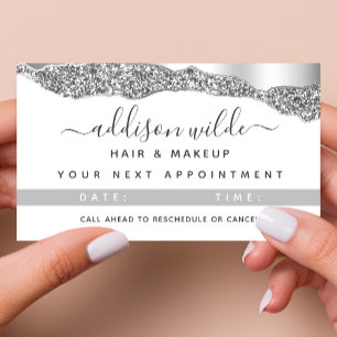Carte de rendez-vous Glam Diamonds Pailletés Argen