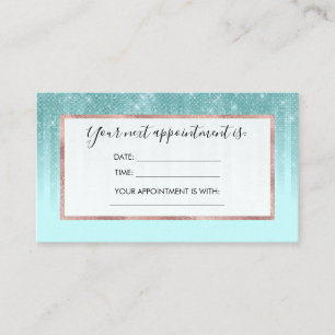 Carte De Rendez-vous Glam Mint Green Aqua Parties scintillant Gradient