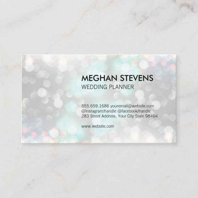 Carte De Rendez-vous Glamor Bokeh Wedding planner (Devant)