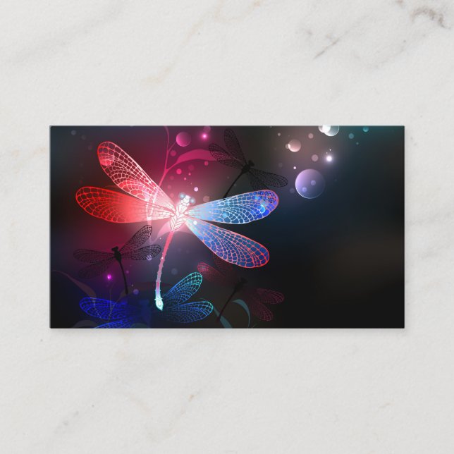 Carte De Rendez-vous Glowing red dragonfly (Devant)
