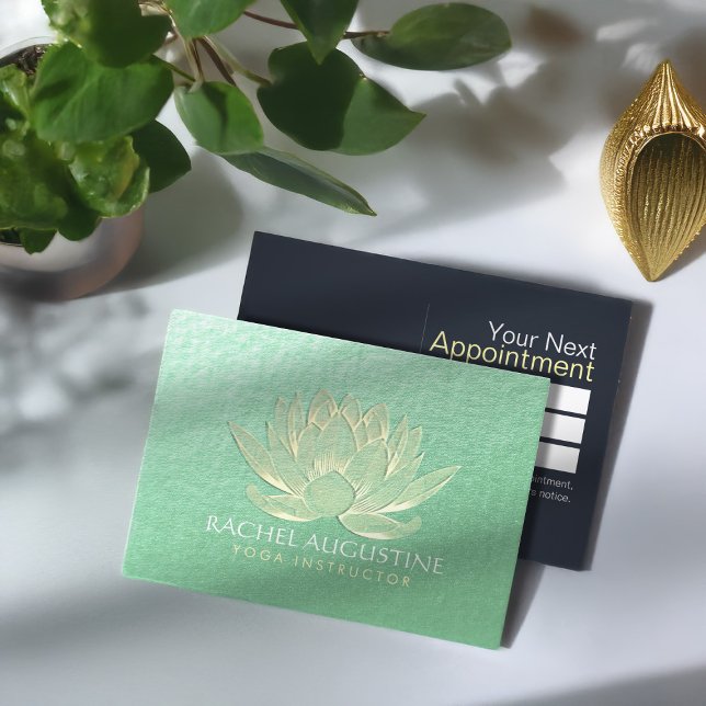 Carte De Rendez-vous Gold Lotus Yoga Méditation Instructeur Nomination (Créateur téléchargé)