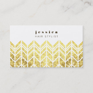 Carte De Rendez-vous Gold Parties scintillant Arrow Motif Hair Stylist