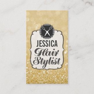 Carte De Rendez-vous GOLD Parties scintillant Sparkle Hair Styliste Ren