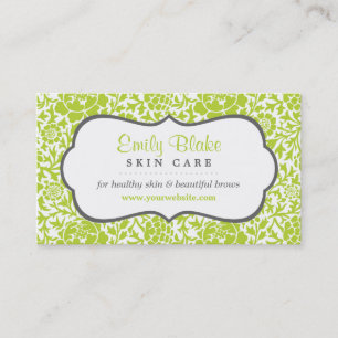 Carte de rendez-vous Grey and Green Floral Damask