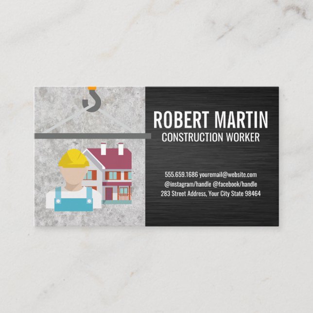 Carte De Rendez-vous Grue | Logo de la maison de construction (Devant)