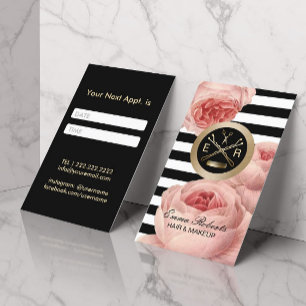 Carte De Rendez-vous Hair Stylist Scissor & Comb Floral Appointment