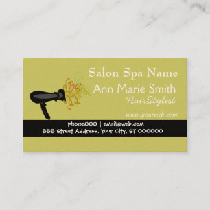 Carte De Rendez-vous Hair Styliste Sèche-Cheveux Forest Green