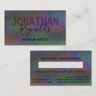 Carte De Rendez-vous Hologramme Holographique Iridescendant en métal br