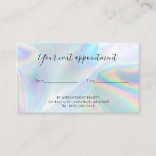 Carte De Rendez-vous Holographique QR Code Beauticier Salon Business