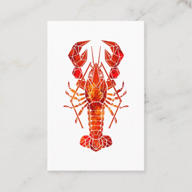 Carte De Rendez-vous Homard polygonal rouge (Devant)