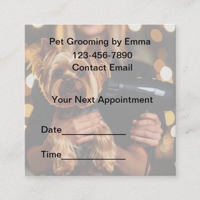 Carte De Rendez-vous Home Pet Grooming Service Cool Appointment Cards (Devant)