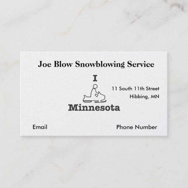 Carte De Rendez-vous I Motoneige Minnesota (Devant)