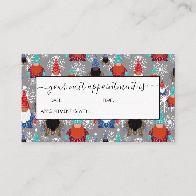 Carte De Rendez-vous Illustrations de flocon de neige Gnome Motif de No (Devant)
