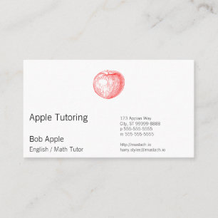 Carte De Rendez-vous Impression typographique rouge Apple d'Apple de