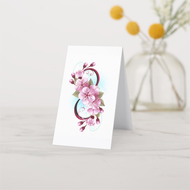 Carte De Rendez-vous Infinité avec les fleurs Sakura (Dos)