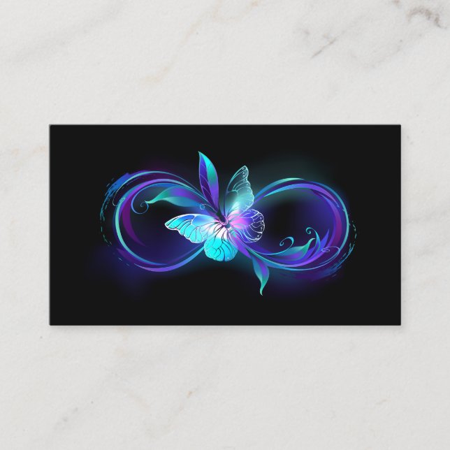 Carte De Rendez-vous Infinité brillante avec papillon magique (Devant)