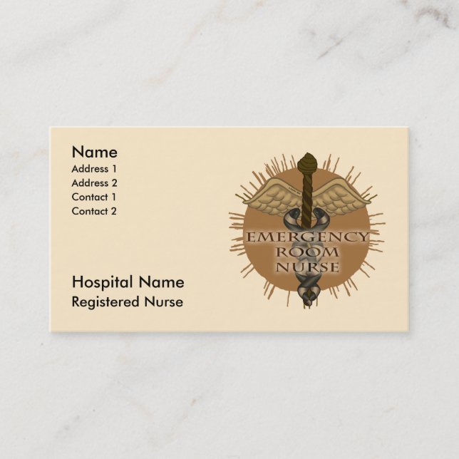 Carte De Rendez-vous infirmière ER Caduceus (Devant)