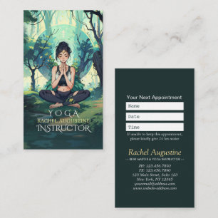 Carte De Rendez-vous Instructeur de méditation de Yoga Fitness Forêt Na