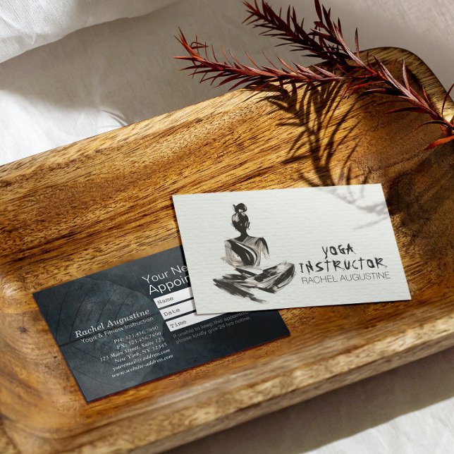 Carte De Rendez-vous Instructeur de Yoga Lotus Méditation Pose Brosse (Créateur téléchargé)