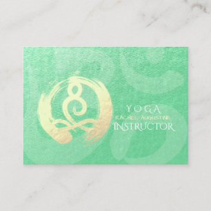 Carte De Rendez-vous Instructeur de Yoga Méditation d'or vert Pose ZEN 