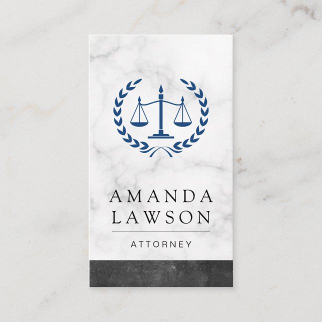 Carte De Rendez-vous Justice Scales Marbre Droit Ardoise Ajustement (Devant)