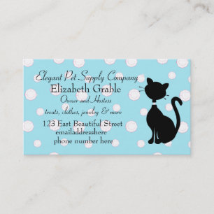 Carte De Rendez-vous Kitty orné de bijoux dans le bleu