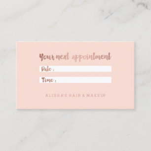Carte De Rendez-vous La typographie rose d'or de faux chic rougissent