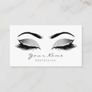 Carte De Rendez-vous L'artiste de maquillage gris-argenté Lashes Beaut
