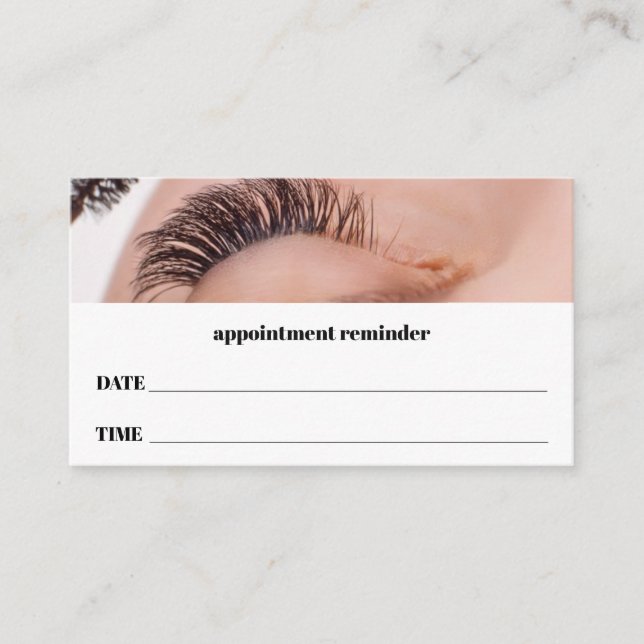 Carte De Rendez-vous Lash Extensions Salon Appointment Card (Devant)