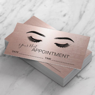 Carte De Rendez-vous Lashes Brows Maquillage Rose Gold Salon Rendez-vou