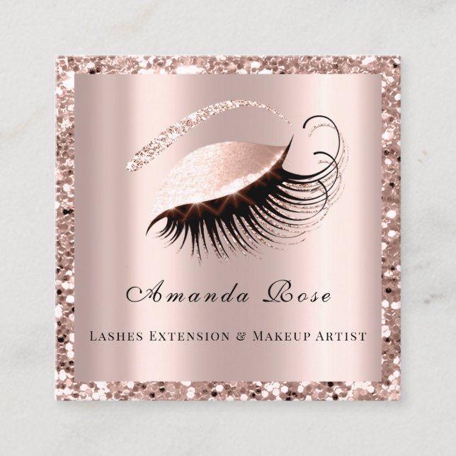 Carte De Rendez-vous Lashes Extension maquillage Artiste Beauté Rose Pa (Devant)