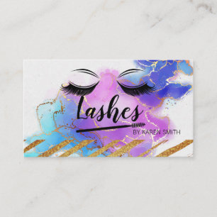 Carte De Rendez-vous Lashes oculaires Artistic Gold Foil Arrière - pl