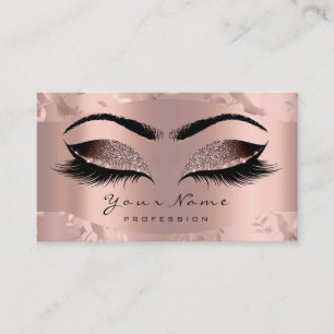 Carte De Rendez-vous Le maquilleur rose d'or fouette les fronts floraux